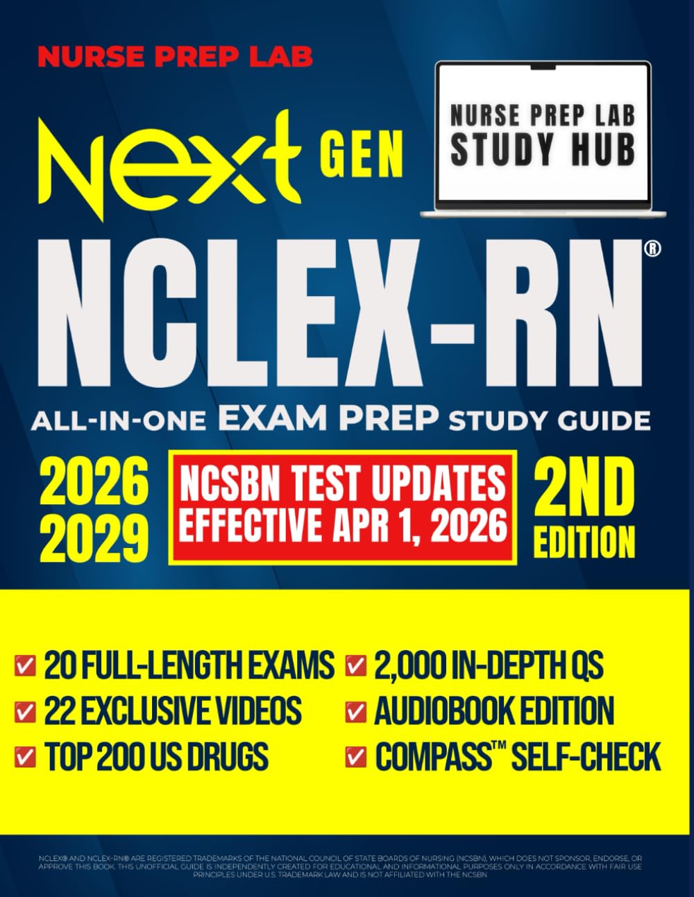 Next Generation NCLEX-RN® Prep: All-in-One Guide with Audiobook, 10 Full Exams, and 1,000 CAT Questions
