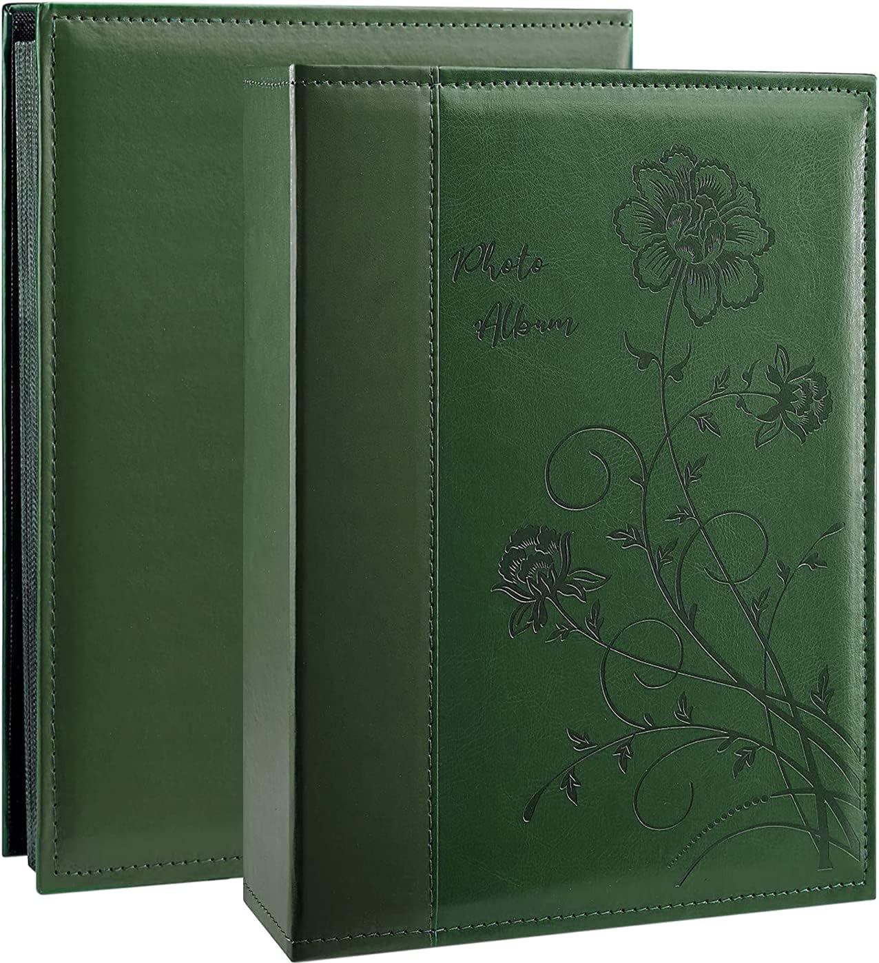 Artmag Photo Album 4x6 300 Photos, Extra Large Capacity Leather Cover Wedding Family Photo Albums Holds 300 Horizontal 4x6 Photos(Dark Green)
