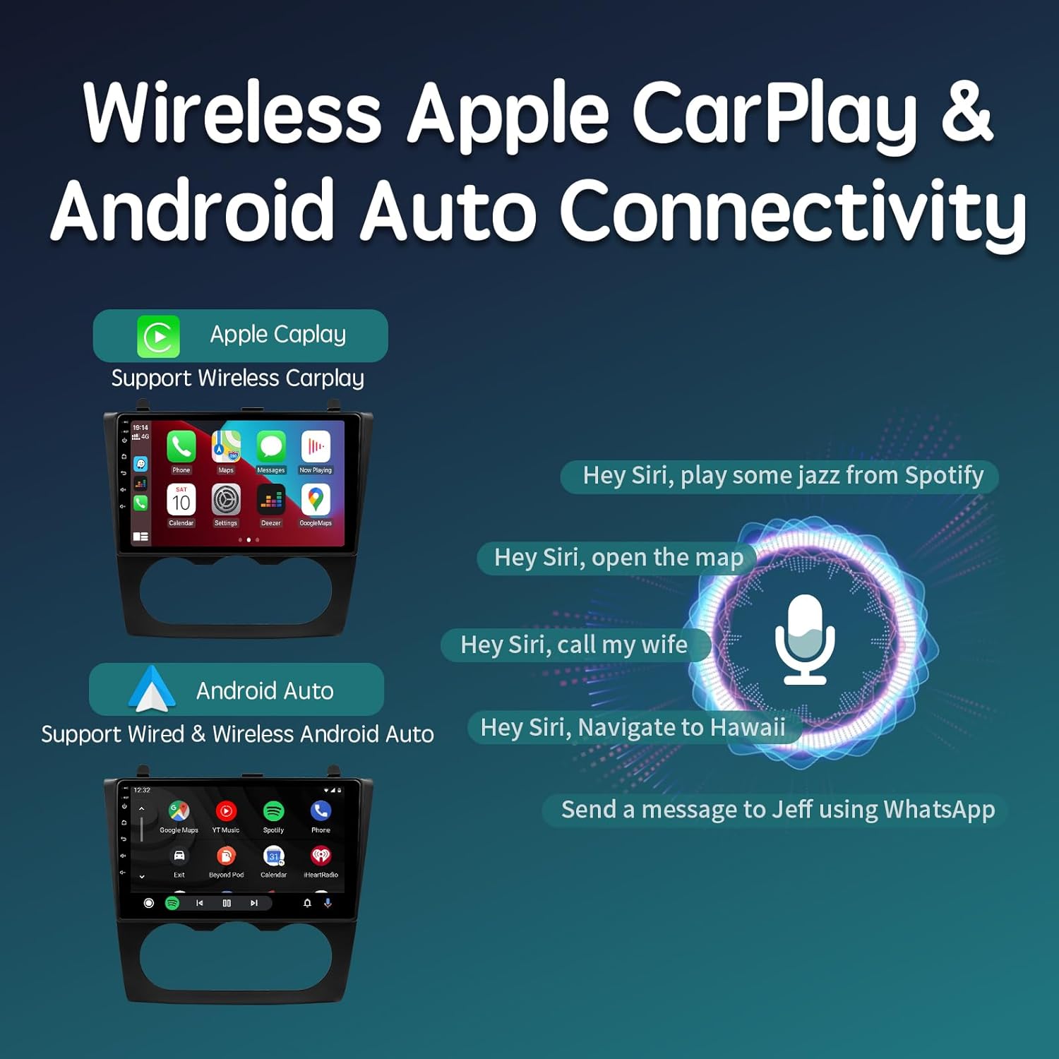 9" Apple Car Play Radio XC003 Harness for 2008-2012 Nissan Altima, Android 13 6G 128G Touch Screen Car Stereo with Wireless Android Auto Mirror Link 5GHz WiFi IPS Screen GPS Navigation