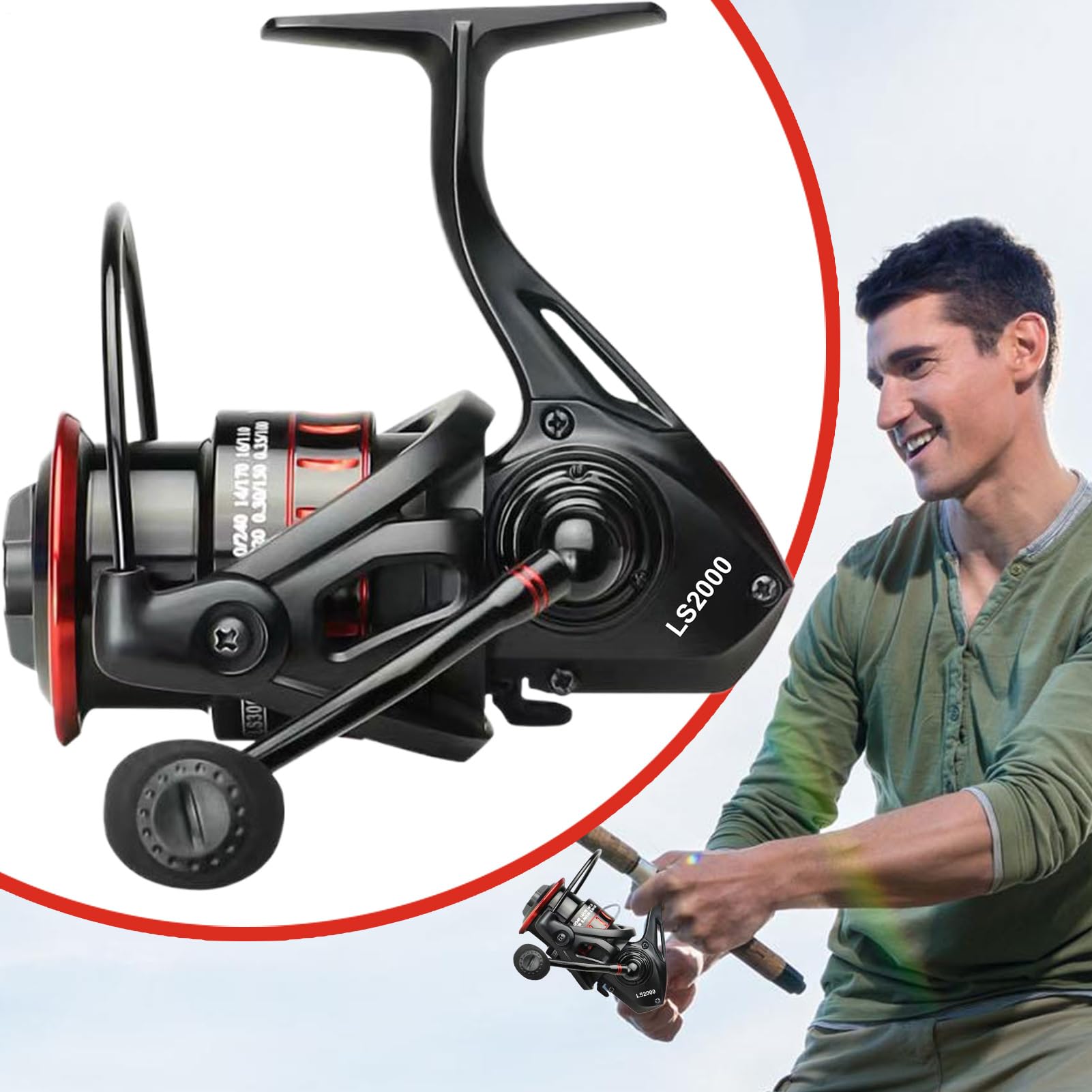 Reel de con Mosca Pavillon, groß, mit verstellbarer Scheibenbremse, CNC-gefrästes Aluminium für Süß- und Salzwasser: präzise ausbalanciert für Fliegenruten von 5-7 WT, Schwarz/Silber