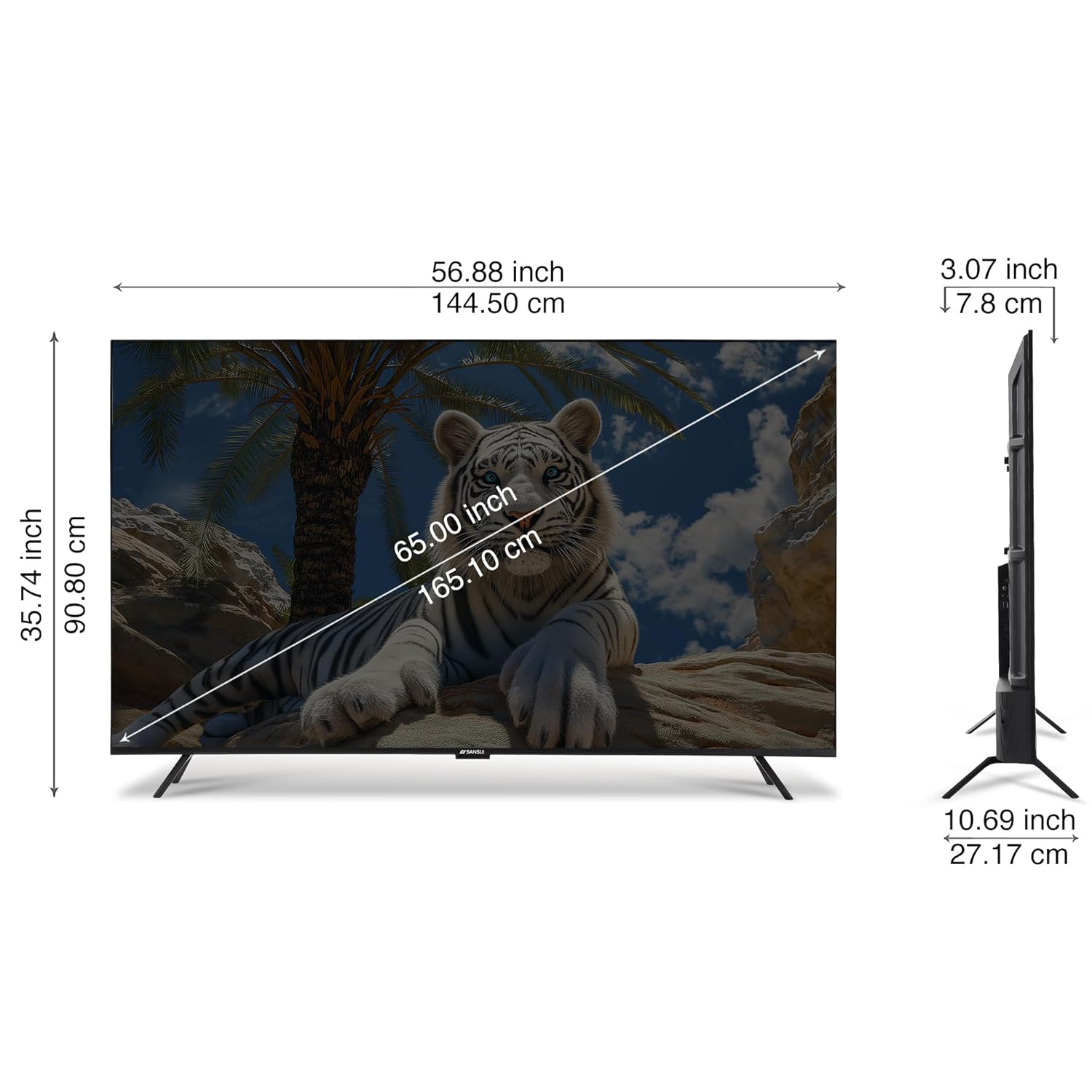 SANSUI TV dimensions diagram
