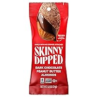 Vista 9 de SkinnyDipped Almendras de cacao de chocolate negro, almendras cubiertas de chocolate, bajas en azúcar, sin gluten, aperitivo saludable, bolsas
