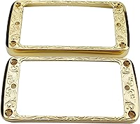 Vista 9 de Guyker Juego de anillos de montaje Humbucker de metal con parte inferior curvada – Reemplazo de marco de cubierta de pastillas para puente y cuello