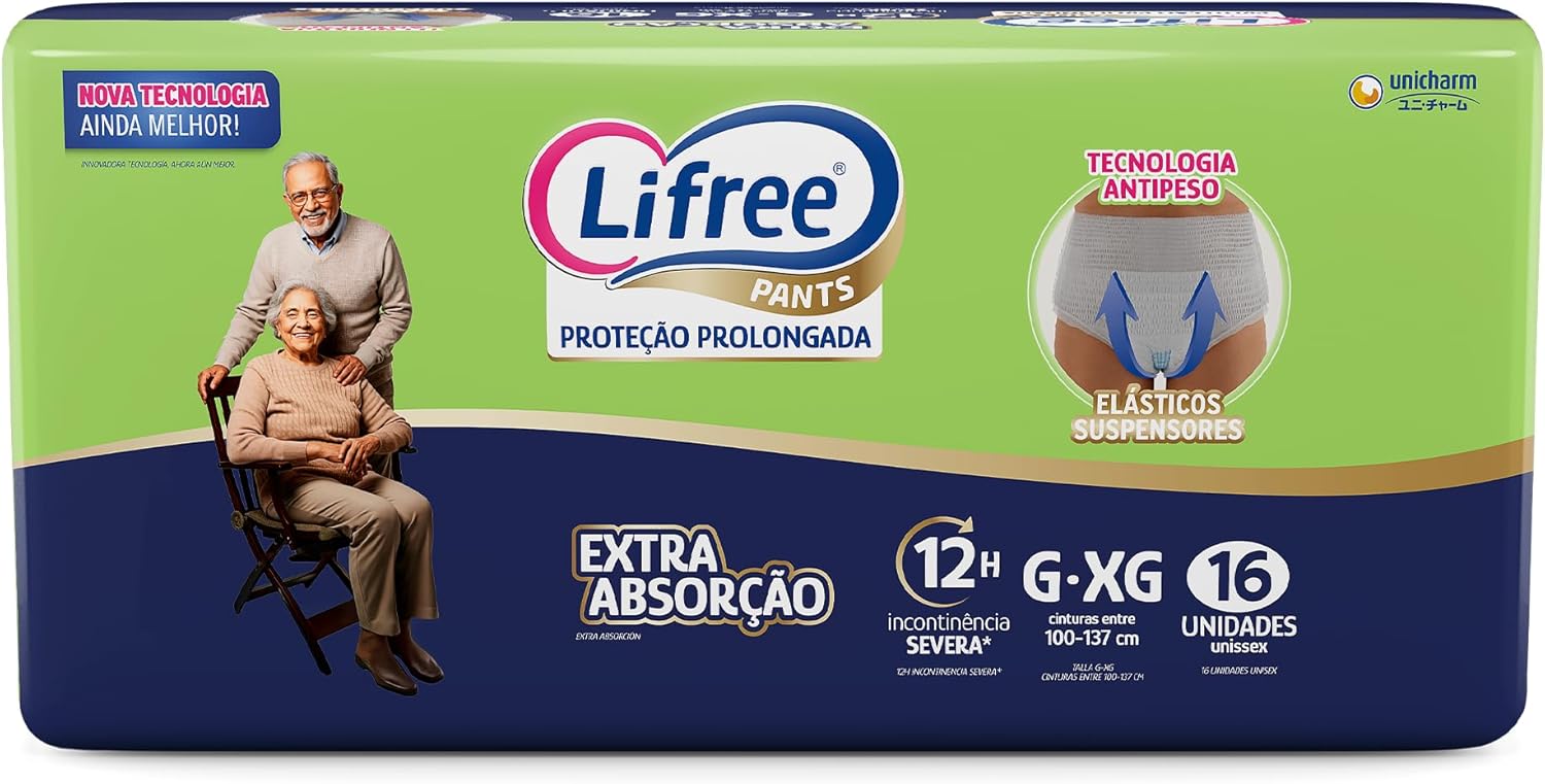 LIFREE FRALDA CALÇA EXTRA ABSORÇÃO JUMBO G/XG16