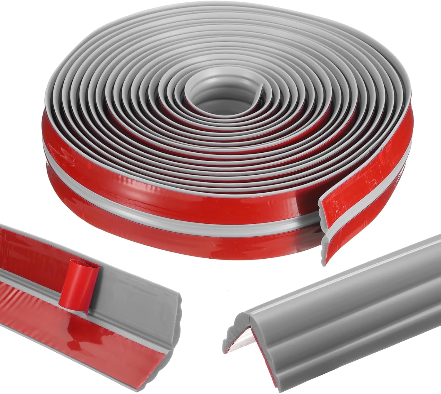 HARFINGTON Flexible Wall Corner Protector 1.6" 20FT Self Adhesive Wall Corner Guard Edge Protector Thickened PVC Peel and Stick Wall Trim for Ceiling Countertop Stair Corner, Gray