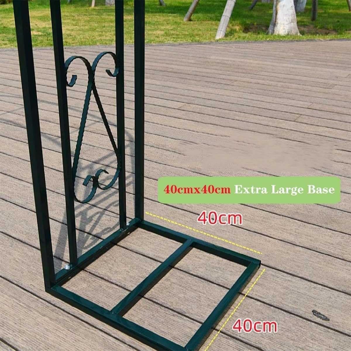 Metalowy łuk ogrodowy o szerokości 140 cm, 340 cm, trwała, odporna na warunki atmosferyczne rama do roślin pnących, wsparcie wewnątrz/na zewnątrz, idealna na wesela i dekorację ogrodu