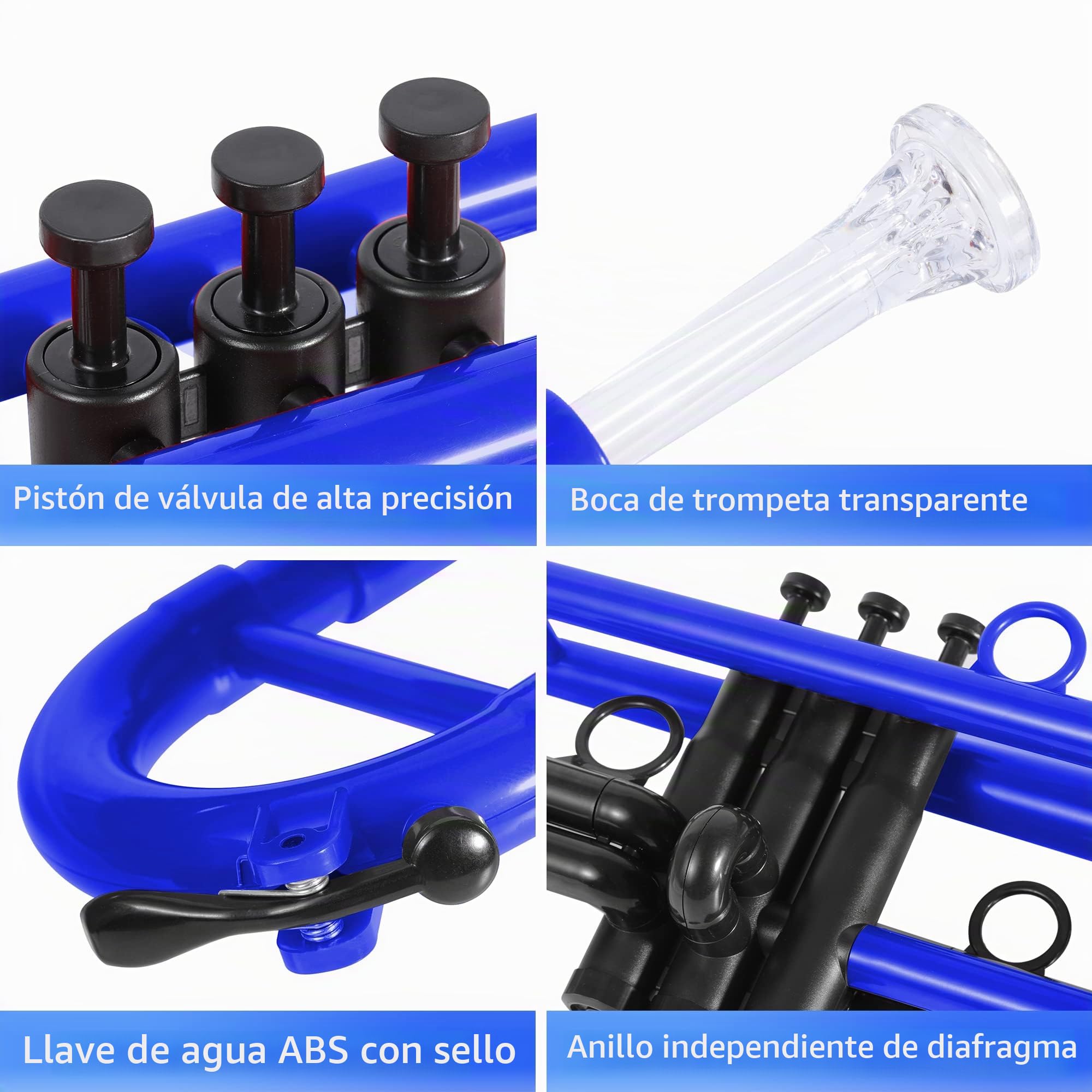 PAMPET Trompeta de plástico profesional Trompeta (azul)