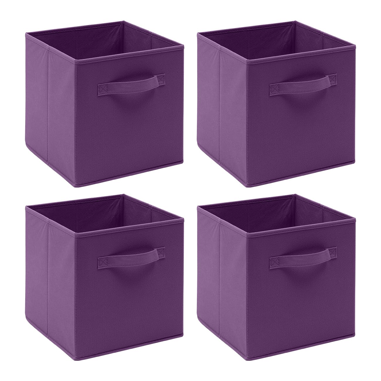 Homullel Foldable Storage Cube Boxes Set of 4, Storage Unit Box with Handle, Collapsible Storage Bins Organiser for Shelf Closet Organization