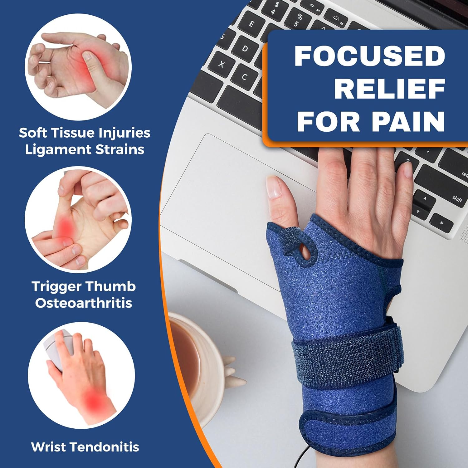 Hand Heating Pad for Arthritis and Tendonitis, Heated Wrist Wrap Thumb Brace for Carpal Tunnel Relief with 3 Heat & 5 Timer Settings for Left & Right Hand (L/XL)