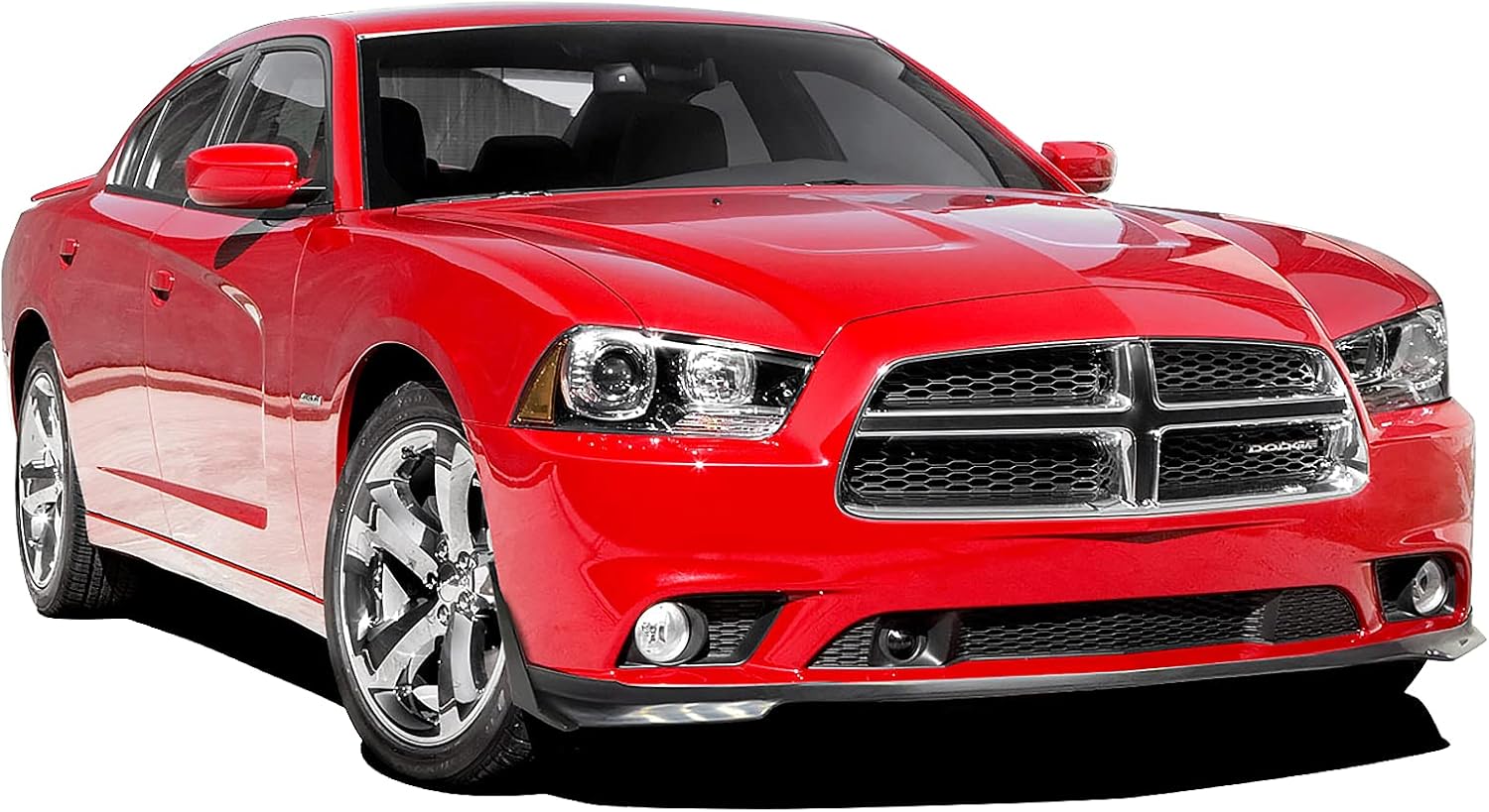 FREEMOTOR802 Compatible with 2011-2014 Dodge Charger Front Bumper Lip Splitter Winglets, 2PCS Front Bumper Lip Bodykit Diffuser Splitter Canard Protector PU Unpainted Black RA Style, 2012 2013