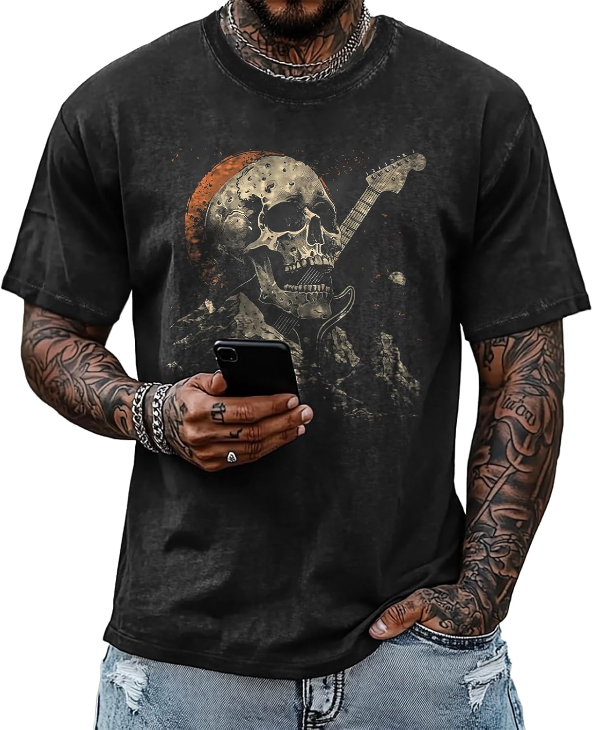 MARSVOVO Mens Tirbal Ethnic Outfits Vintage Shirts Cross Christain Clothes 100% Cotton Short Sleeve Crewneck Tee Tops