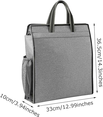 Miniatura 2 de Enyuwlcm Bolsa Oxford con cremallera para documentos con asa, bolsa de mano para llevar archivos de papel, libros, carpeta de archivos, paquete de 1