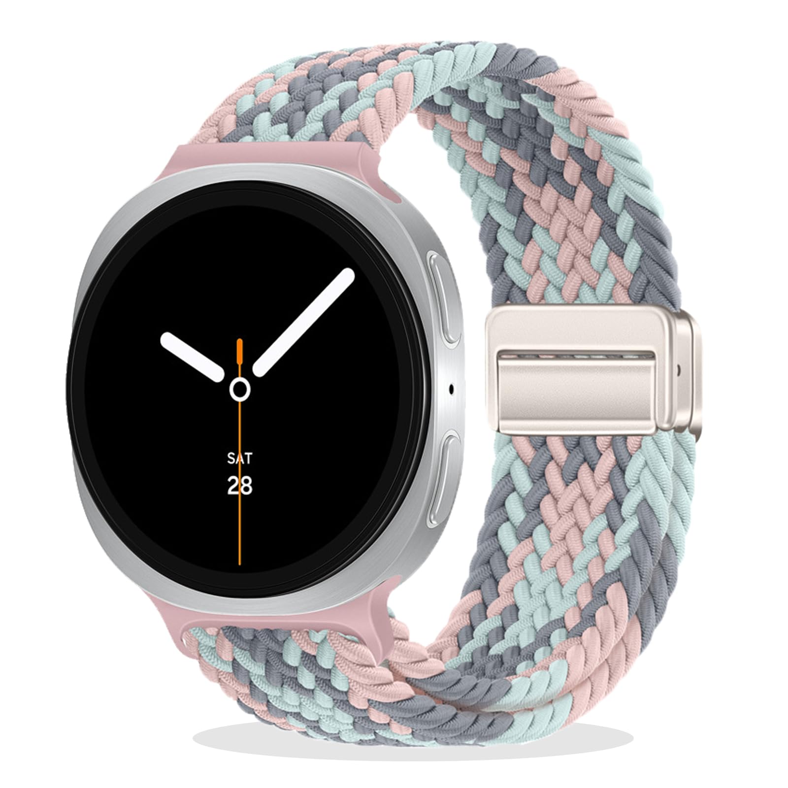ZXgomg Magnetic Braided Strap Compatible with Samsung Galaxy Watch 9/8 Strap 40mm 44mm/Watch 8 Classic 46mm Men Women, No Gap One Click Nylon Elastic Sport band for Samsung Galaxy Watch8 Classic