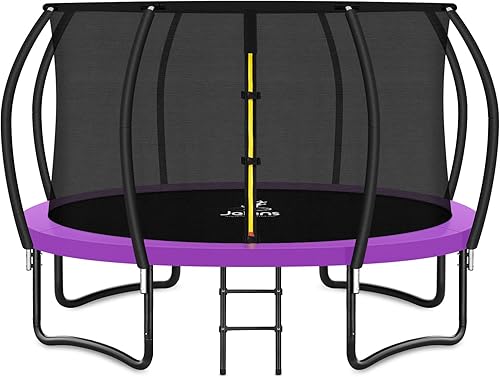 Miniatura 9 de Trampolín de 8 pies, 10 pies, 12 pies, 14 pies, 15 pies, 16 pies, trampolines recreativos con red de cierre y escalera, trampolines antioxidantes