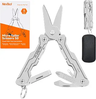 NexTool マルチツール ミニセーラー ハサミ S0、8-in-1 超軽量キーホルダー型 EDC マルチツール | ワイヤーカッター・ピンセット付き|キャンプ・登山・DIY・日常生活に最適|男性女性へのギフト
