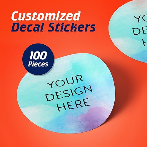 Vista 851 de DayStar Custom Signs & Design - 100 adhesivos de vinilo personalizables, con texto, imagen, diseño y logotipo; adhesivos para logotipo de embalaje