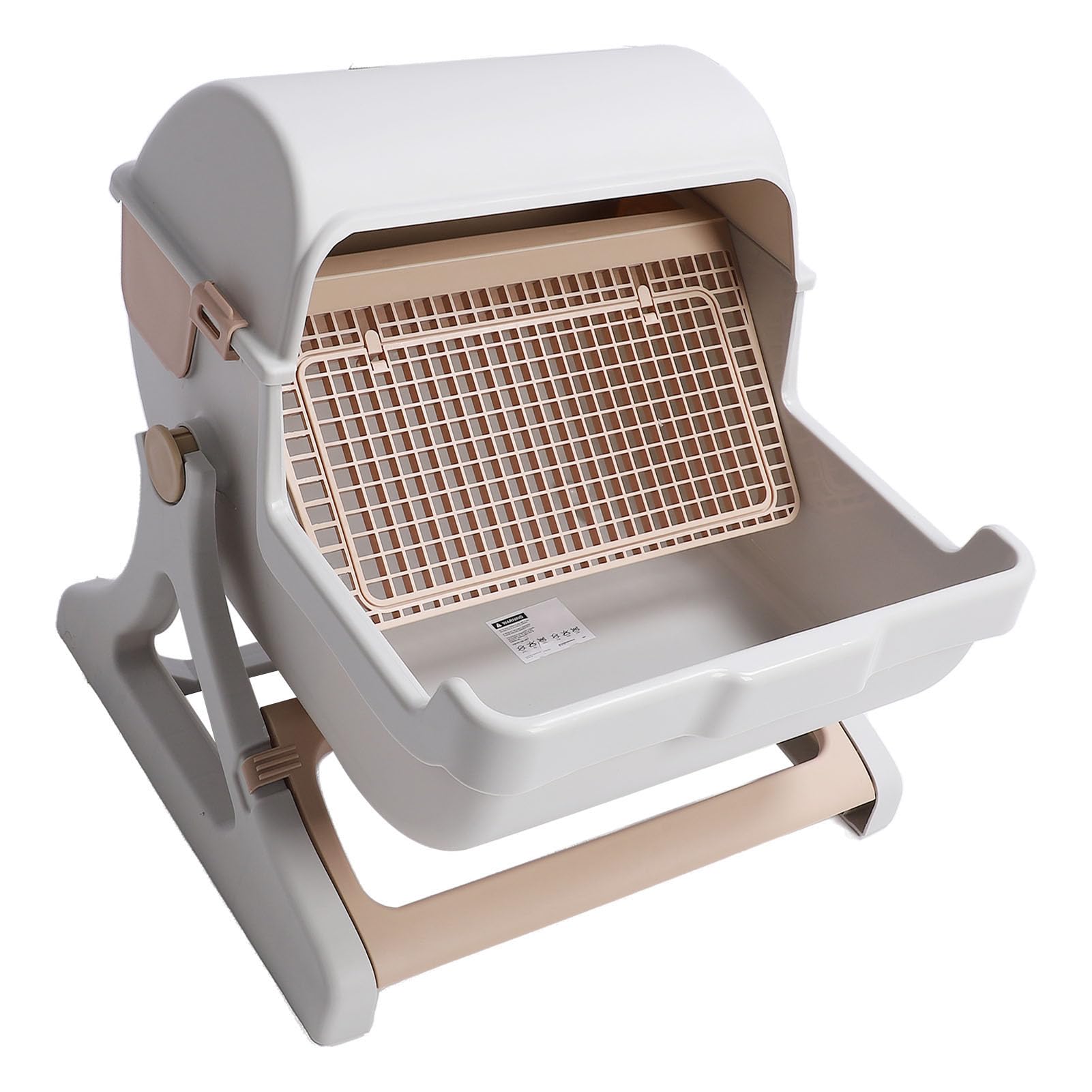 Caja semiautomática para gatos grande y espaciosa salpicadura – Proof Semi Cerrada Autolimpiable Caja de Rata para Gatos de Interior Plástico 52 x 43 cm
