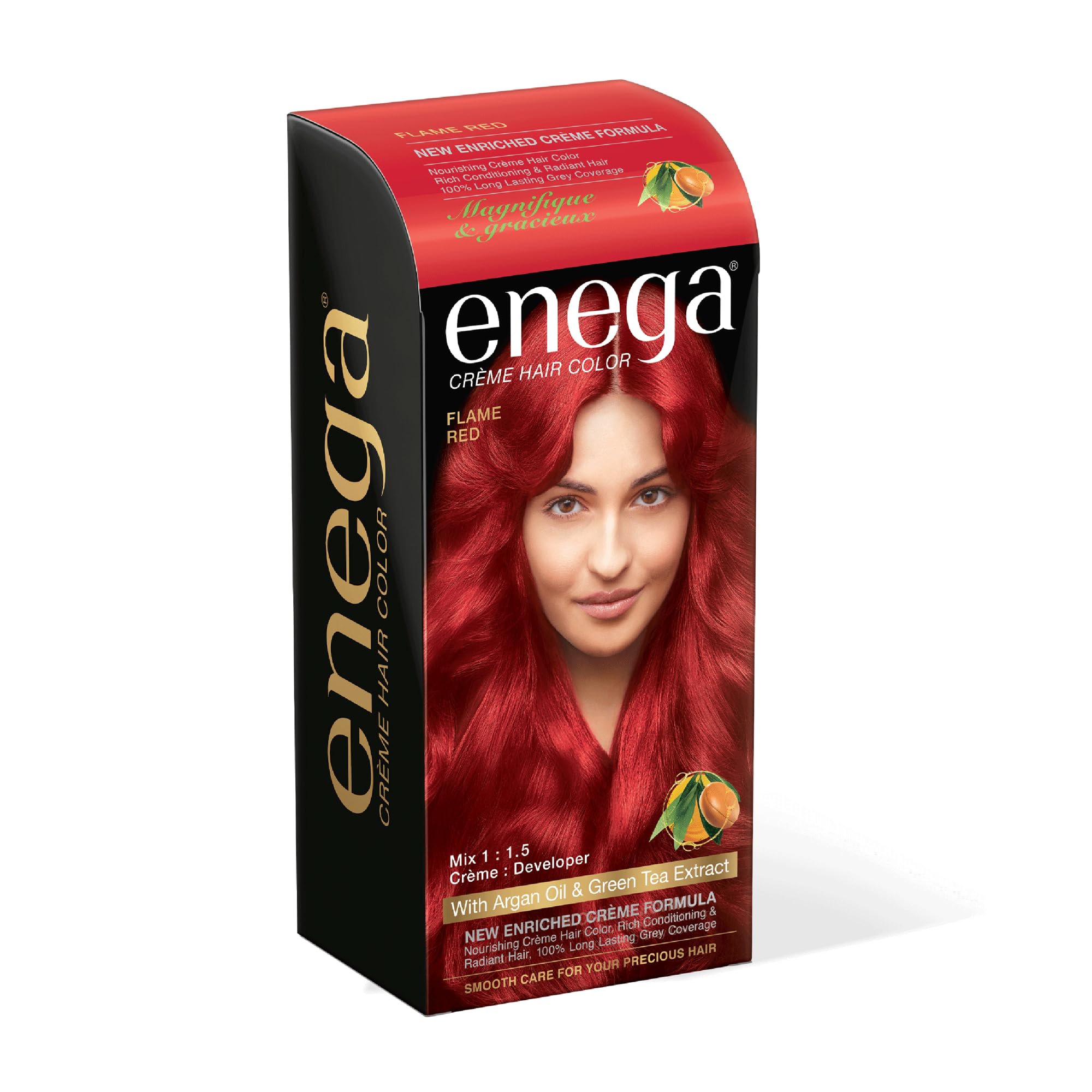 enega Creme Hair Color Flame Red (100ml) With Argan Oil & Green Tea Extract - Pack of 1-image-43