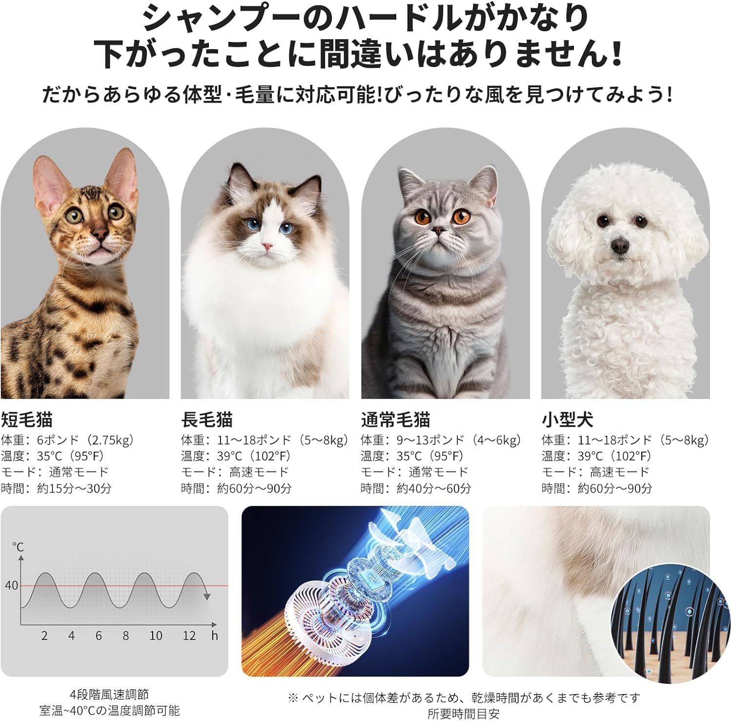 ペット用乾燥機 ホワイト 47×43×46cm 【公式通販】