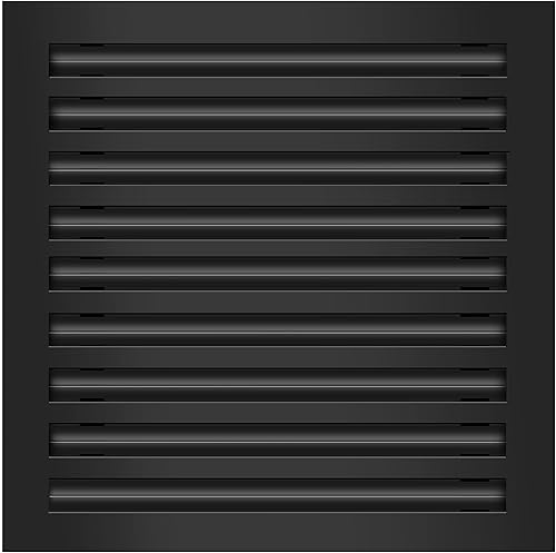 BUILDMART - Cubierta de ventilación de CA moderna de 18x18 - Ventilación decorativa de aluminio negro - Difusor de ranura lineal estándar - Rejilla