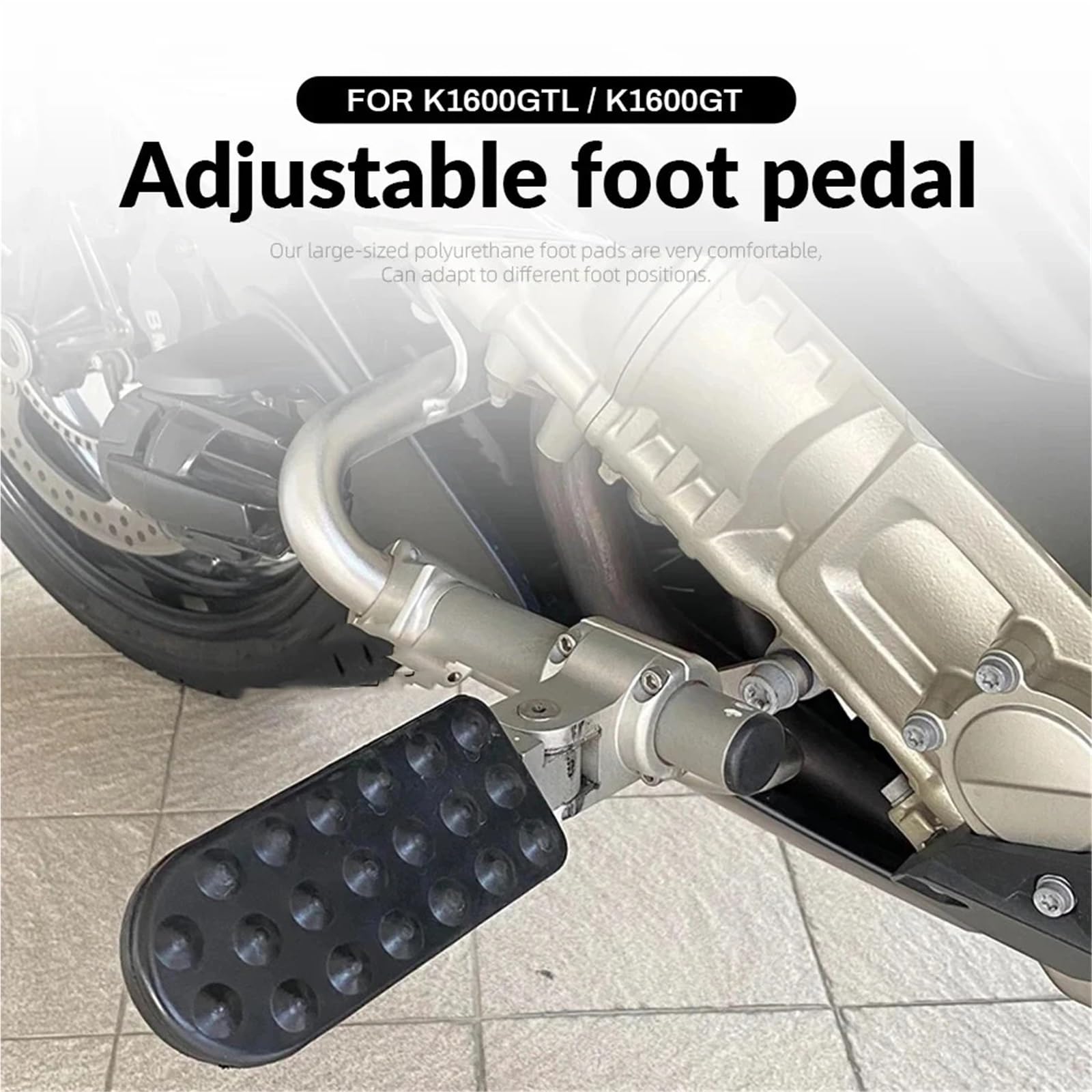 Zestaw kontrolera doładowania Pasuje do BMW K1600GTL K1600GT K 1600 GT GTL 2010-2016 Motocykl Regulowane składane podnóżki Zestaw pedałów Zestaw podnóżków