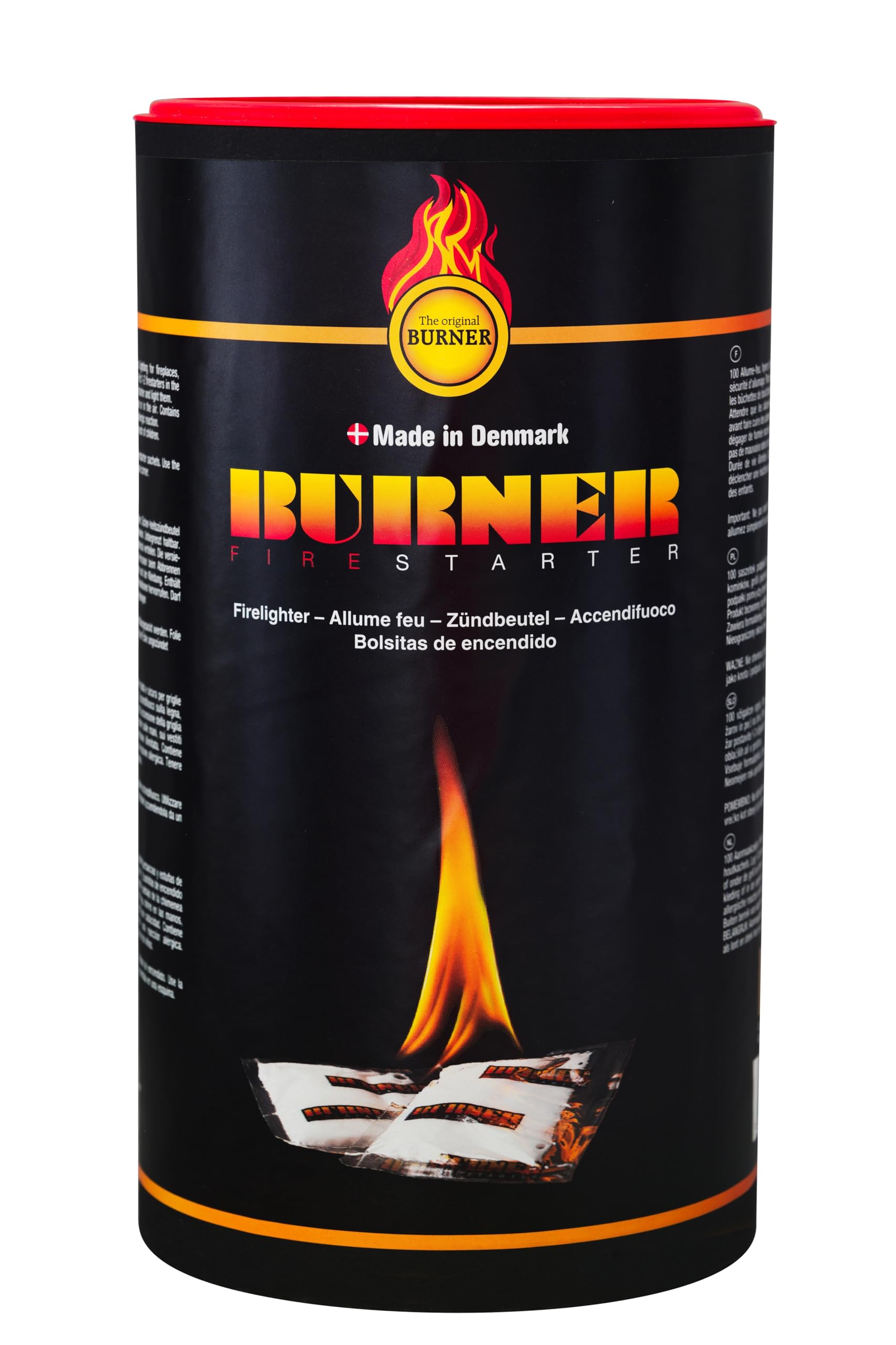Burner Premium Fire Starter 100 Pack - The Perfect Firestarter for Barbecues (BBQ), Fireplaces, Wood-Burning Stoves & Campfires - Works Beautifully on Wood and Charcoal Both Indoors and Outdoors