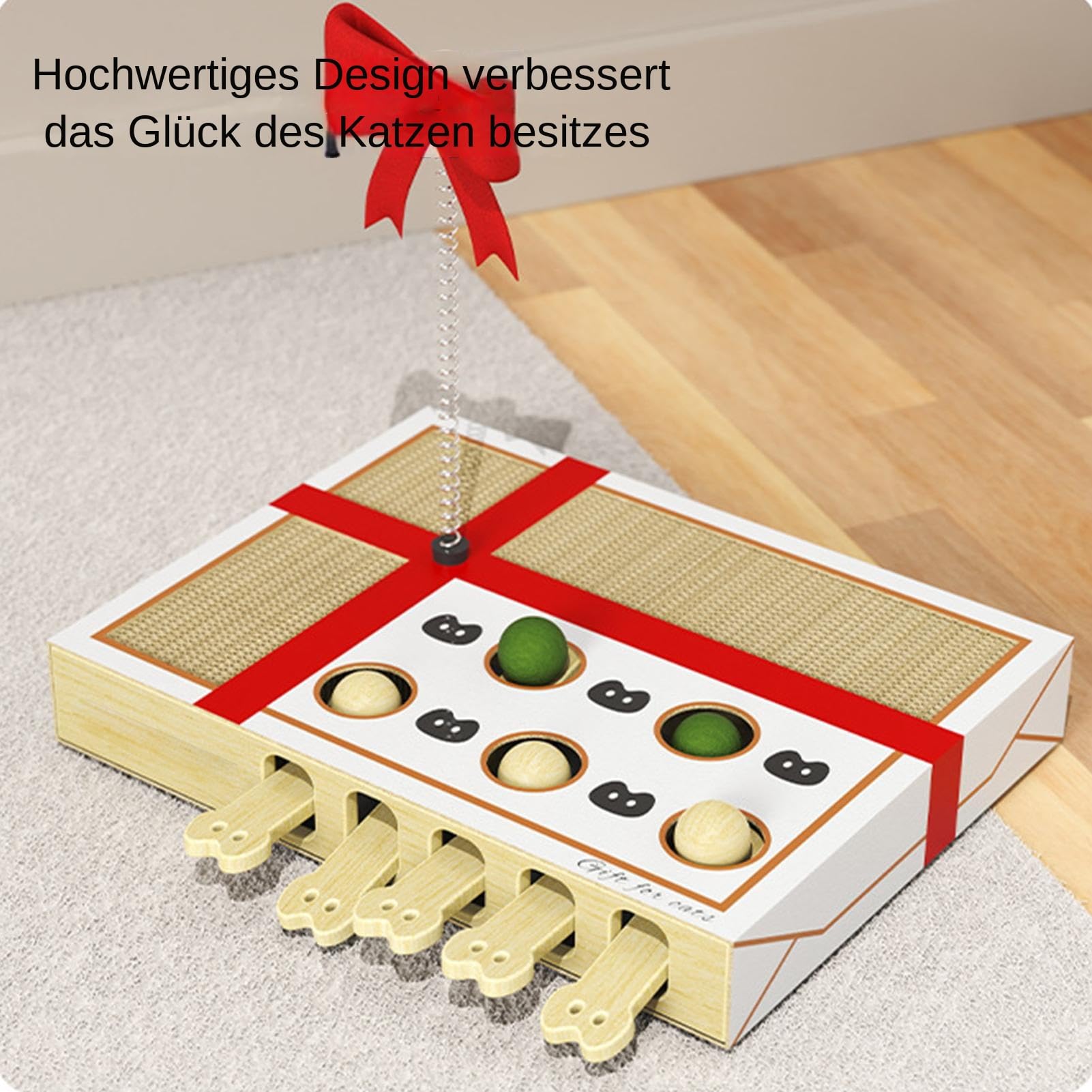 Generisch Katzen Puzzle Spielzeug Interaktives Kratzbrett Mit Hüpfbällen