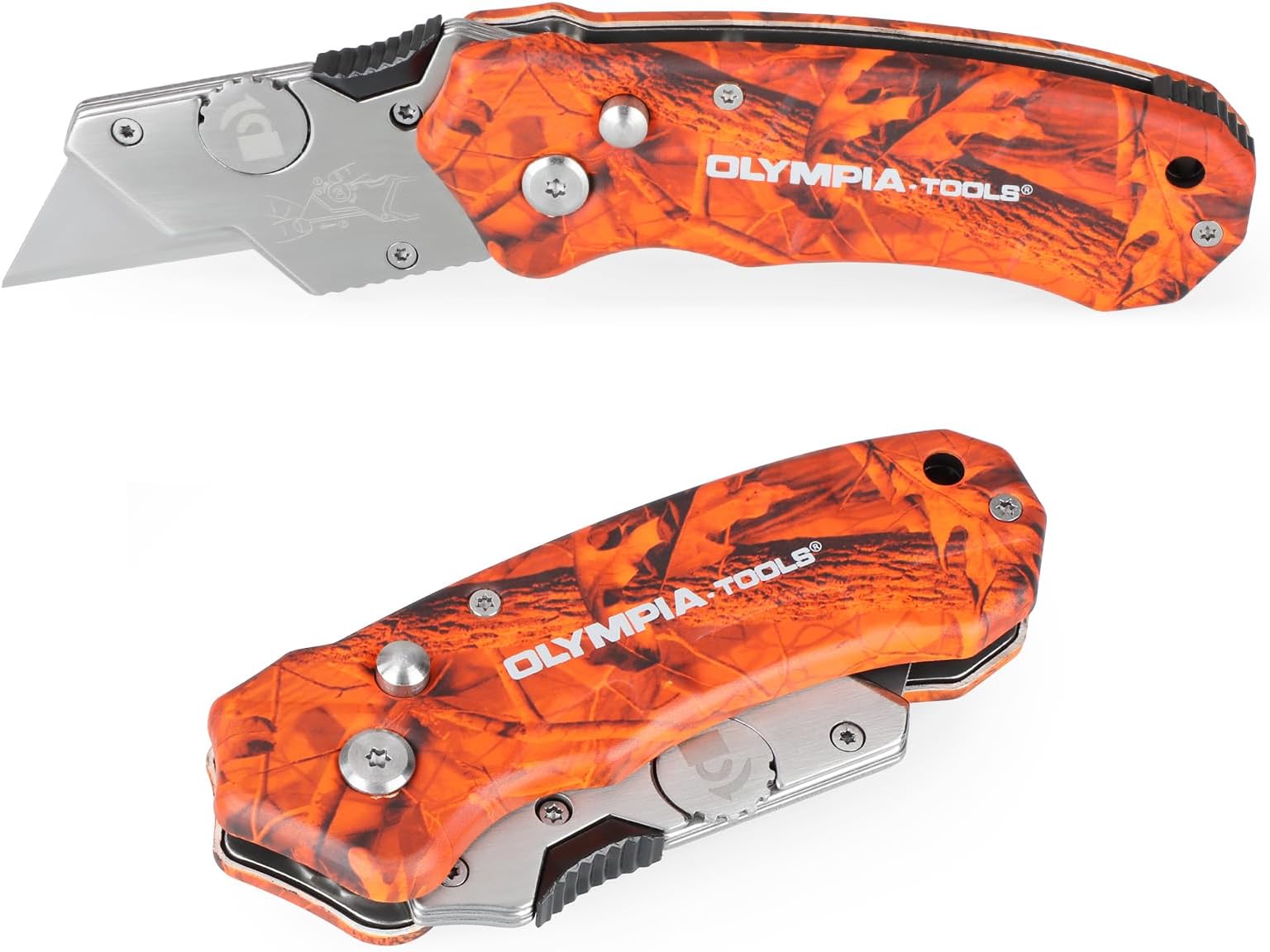 Design Folding Utility Knife, Orange Camo