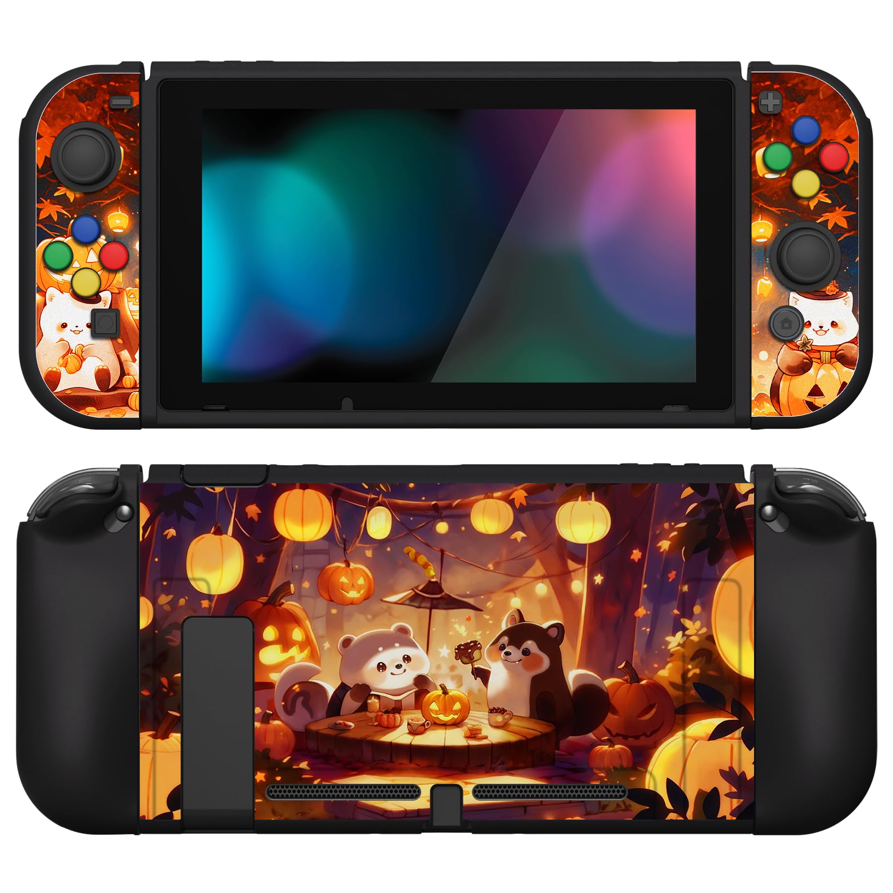 PlayVital ZealProtect Funda Protectora Suave para Nintendo Switch Accesorios Carcasa con Protector de Pantalla & Tapas de Agarre para el Pulgar & Pegatinas de ABXY Dirección Botón(Gatos en Piscina) — view 20
