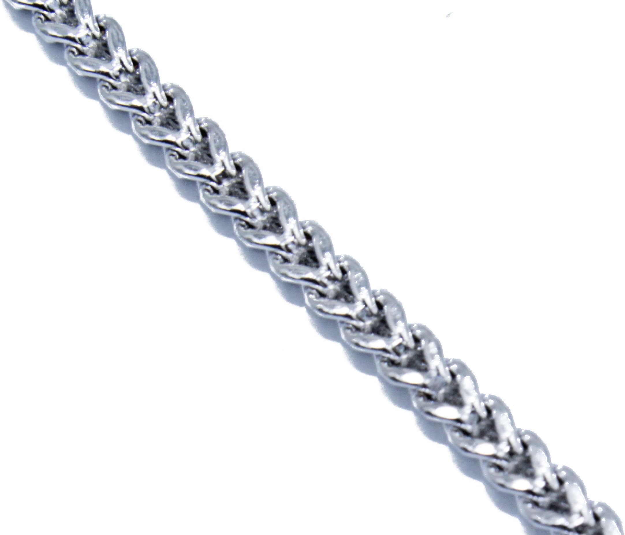 14k White Gold Semi-Hollow Franco Chain 20"