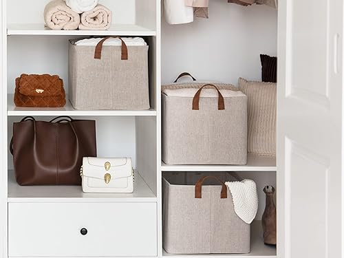 Miniatura 2 de StorageWorks Contenedores de almacenamiento de tela extra grandes de 45L y contenedores de almacenamiento con tapas y ventana transparente