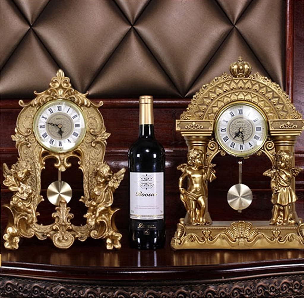 Home Decoration Angel Oendulum Clock Living Room Fireplace Luxury Retro Wine Cabinet Porch TV Cabinet Furnishings (Color : B Size : One Size) (B One Size)
