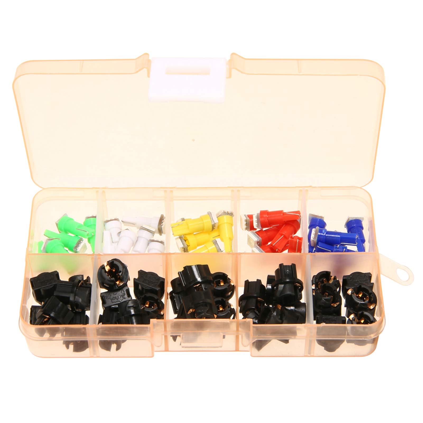 Ampoules LED,30 pièces voiture Auto T5 5050 SMD ampoules LED tableau de bord tableau de bord ampoules lampe 12V 5 couleur type