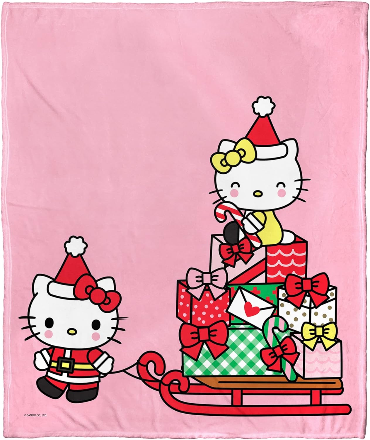 Northwest Hello Kitty Silk Touch Throw Blanket, 50" x 60", Sweet Lil Sleigh