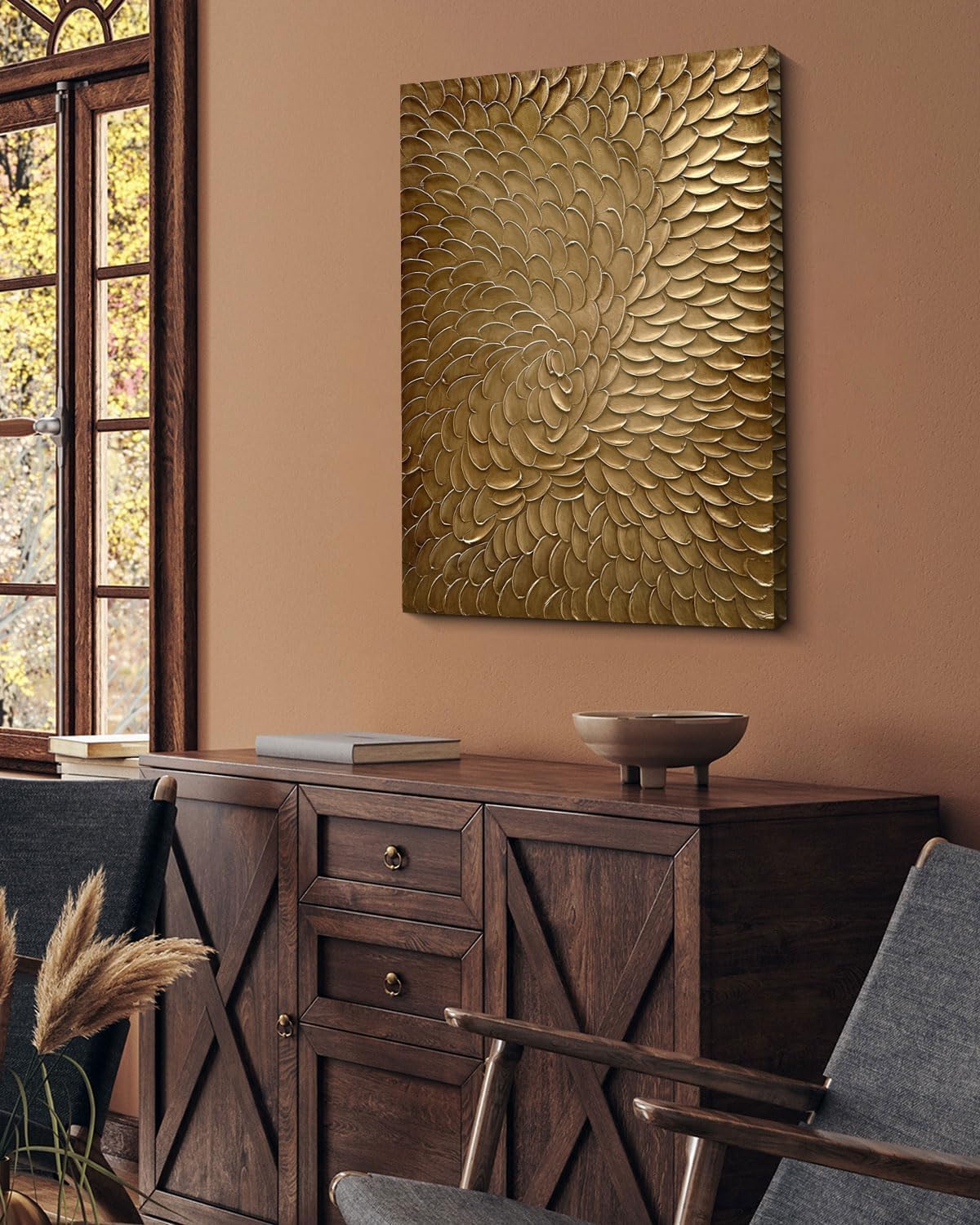 NANKAI Art Dark gold thick texture abstract oil painting hand-painted 3D wall art 40x28 inch canvas wall art Deco painting image 5
