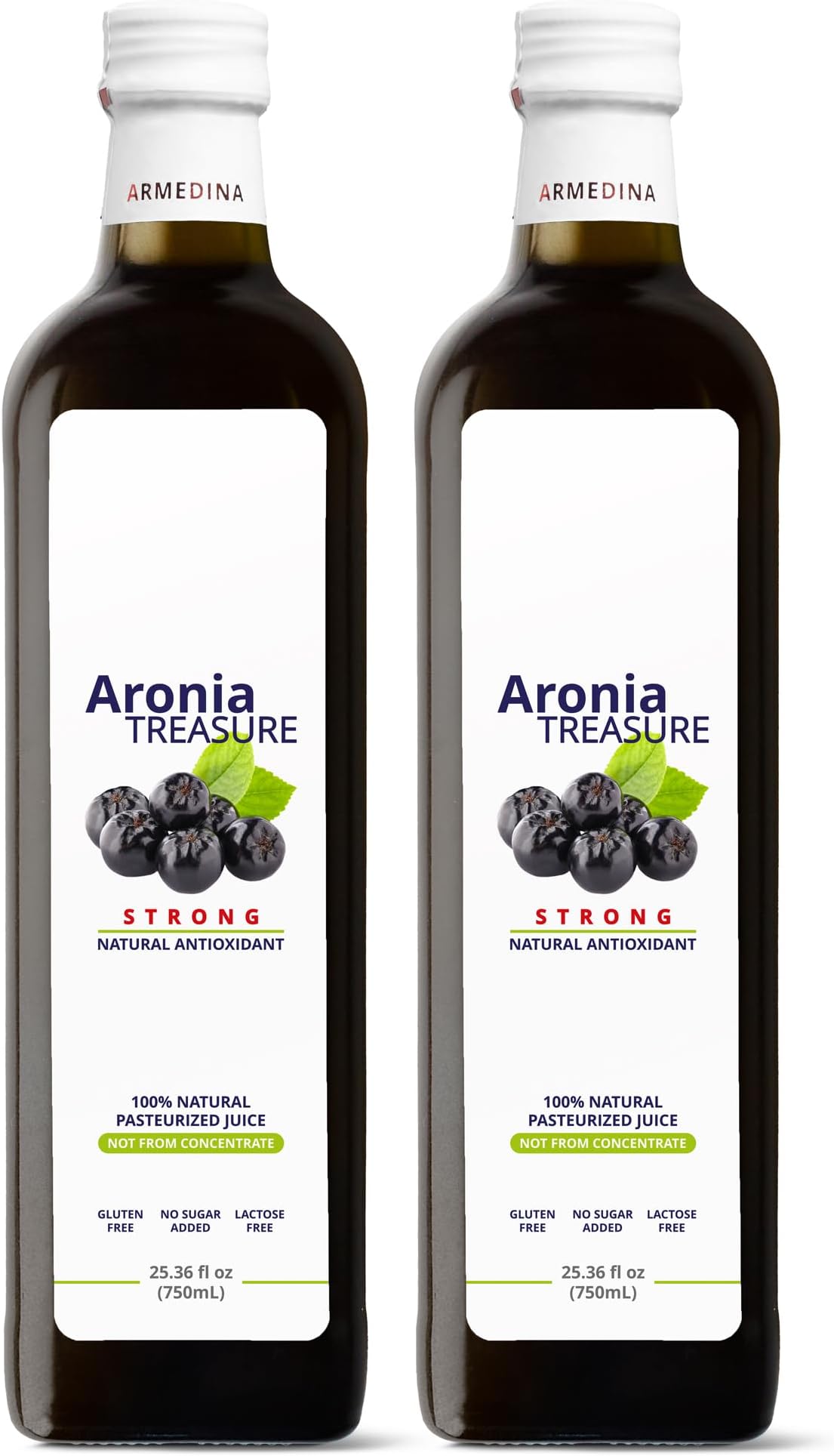 [2 x Aronia Treasure] 100% Aronia (Chokeberry) Berry Juice : 1 month supply, 1 shot per a day