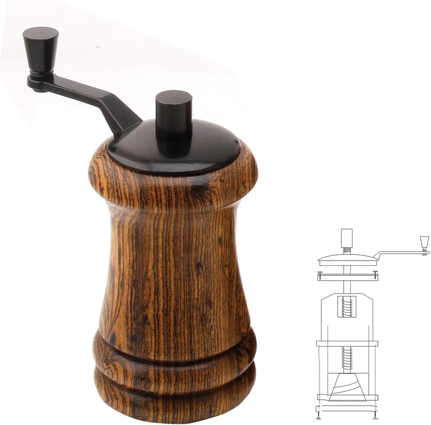 Penn State Industries PKGRIND7B 3.5" Mini Salt & Pepper Mill Grinder Mechanism Kits with Large Top Woodturning Project (10, Black Enamel)