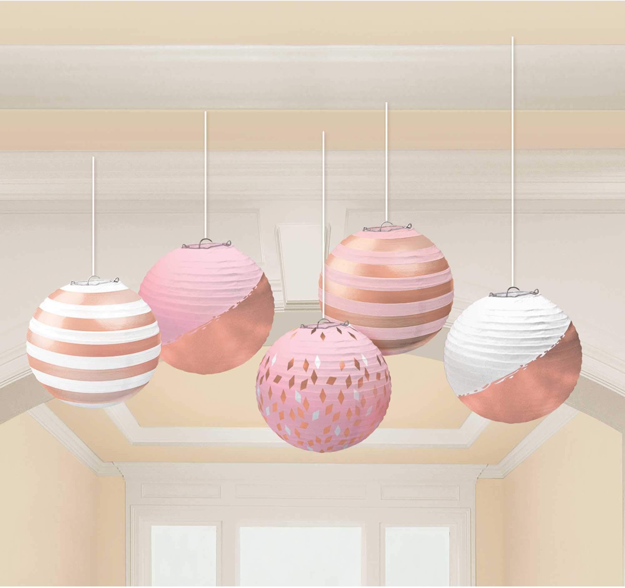 amscan Rose Gold Blush Paper Lantern