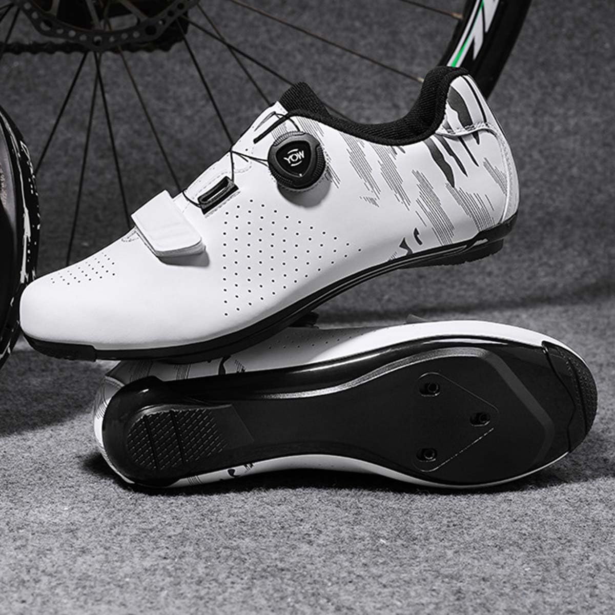 Zapatillas de Ciclismo para Hombre Compatibles con Look System | Zapatos Bicicleta de Carretera Unisex Respirables Estatica Spinning