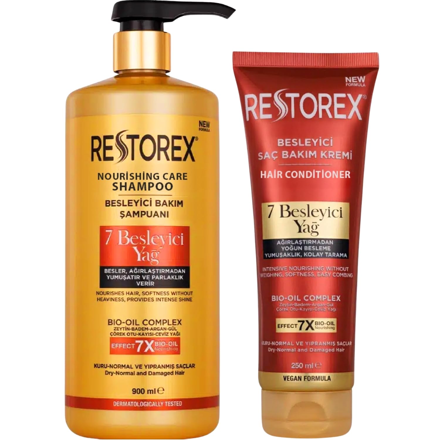 Restorex Bıo Oil Complex Nourıshıng Care Shampoo and Conditioner Set Dry Normal and Damaged Hair Moisturizing, Strengthening Almond and Black Cumin Seed Oil Women and Men Shampoo
