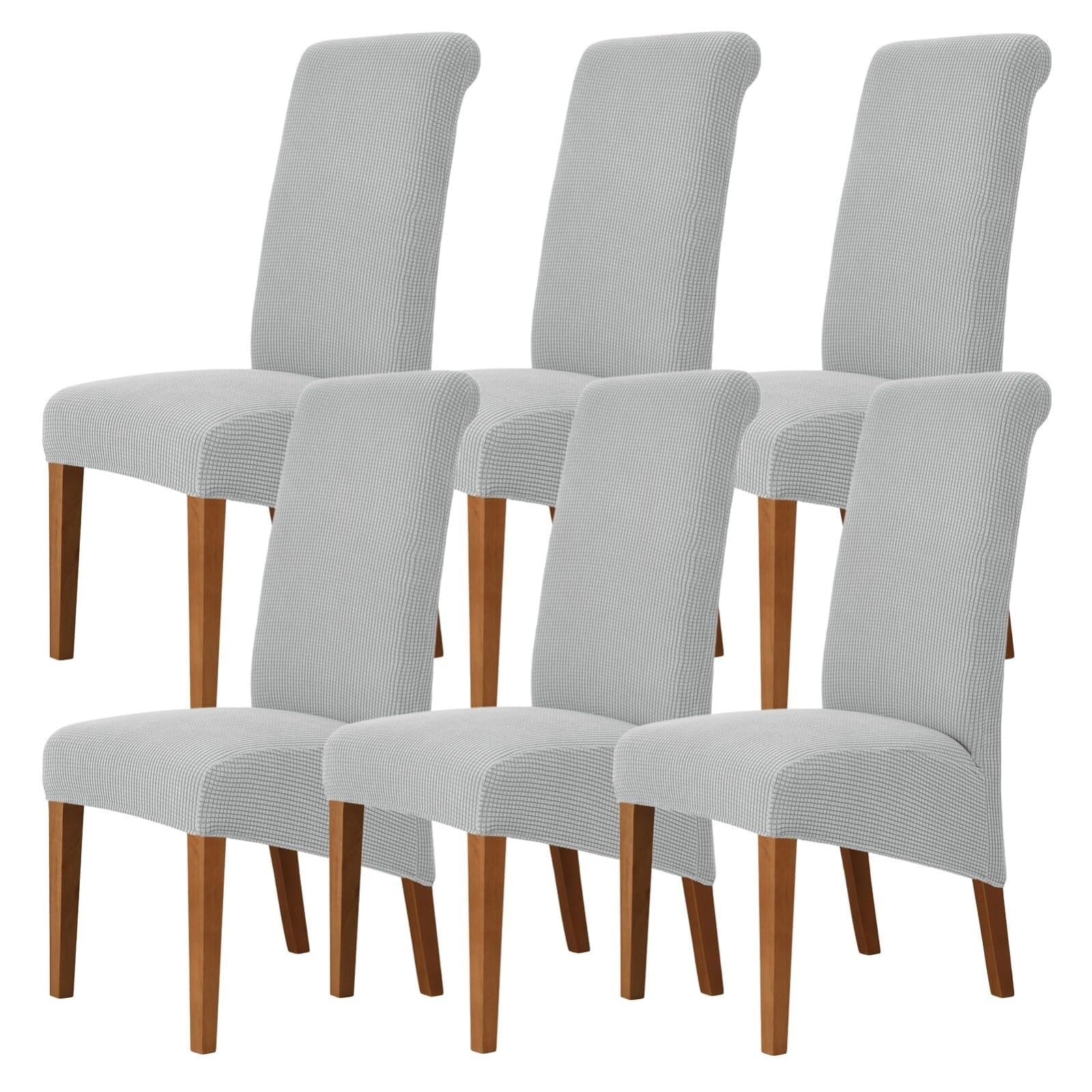 NMVAWIPT Stretch High-Back Dining Chair Covers, Removable Washable Protectors With Elastic Bottom, For Home, Restaurant, Banquet(34#,6Pcs)