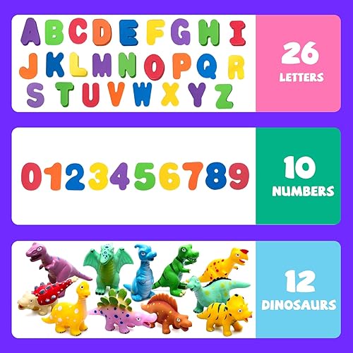 Miniatura 9 de Hely Cancy Juguetes de baño de dinosaurio sin agujeros para bebés, sin moho, juguetes de piscina (dinosaurio + taza)