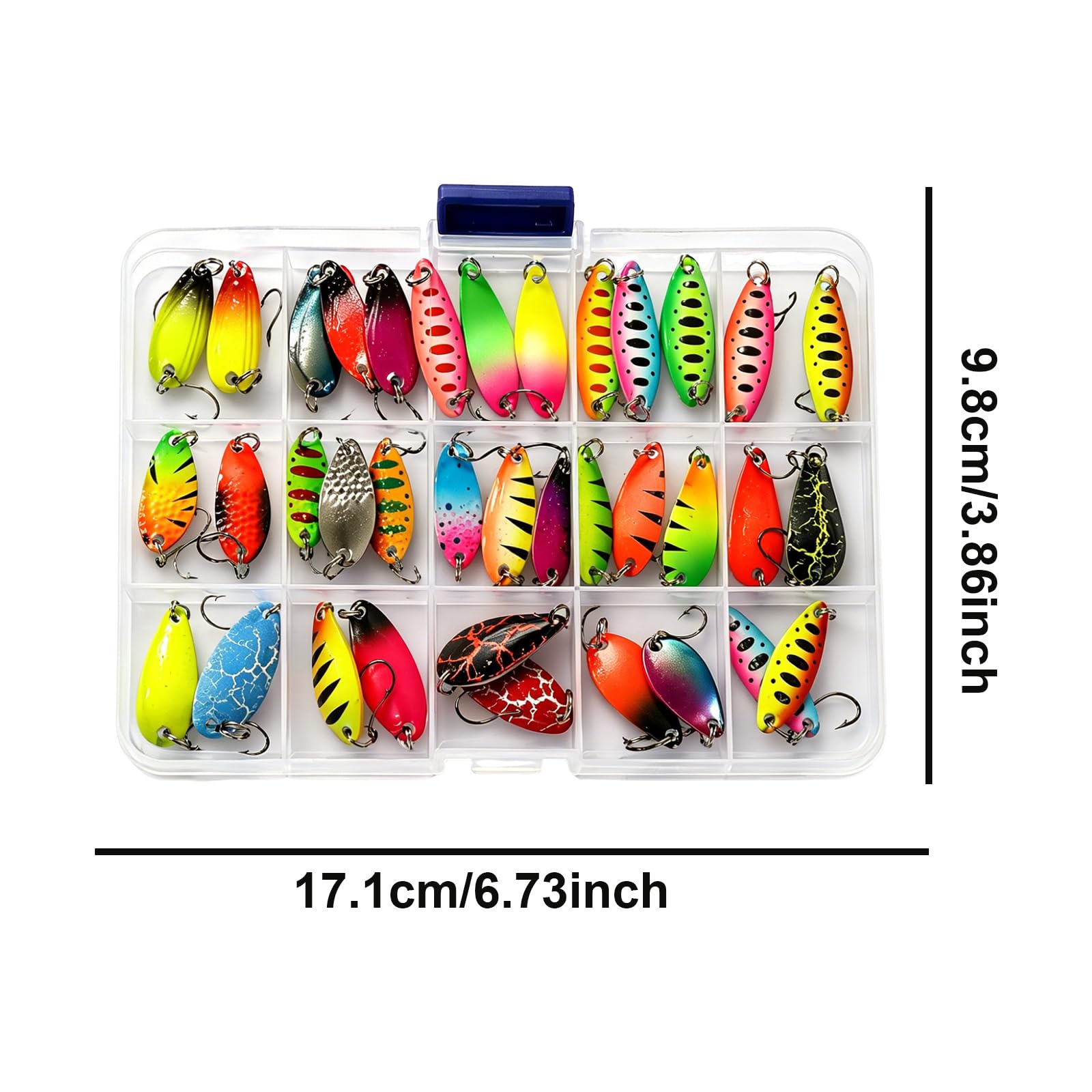 Juego de señuelos de Metal con Lentejuelas Multicolor, 38 Uds.,