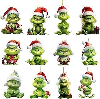 Comprar Grin-ch Decoraciones de Navidad, Adorno Colgante para árbol de Navidad, Divertida decoración de Navidad de Grin-ch de Resina Verde para el hogar, Fiesta de Vacaciones