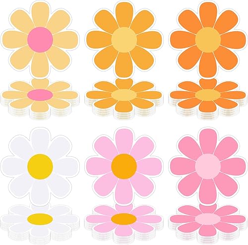 48 manteles individuales desechables de flores a granel de papel margarita de 13 pulgadas, coloridos suministros de fiesta, decoración de mesa de