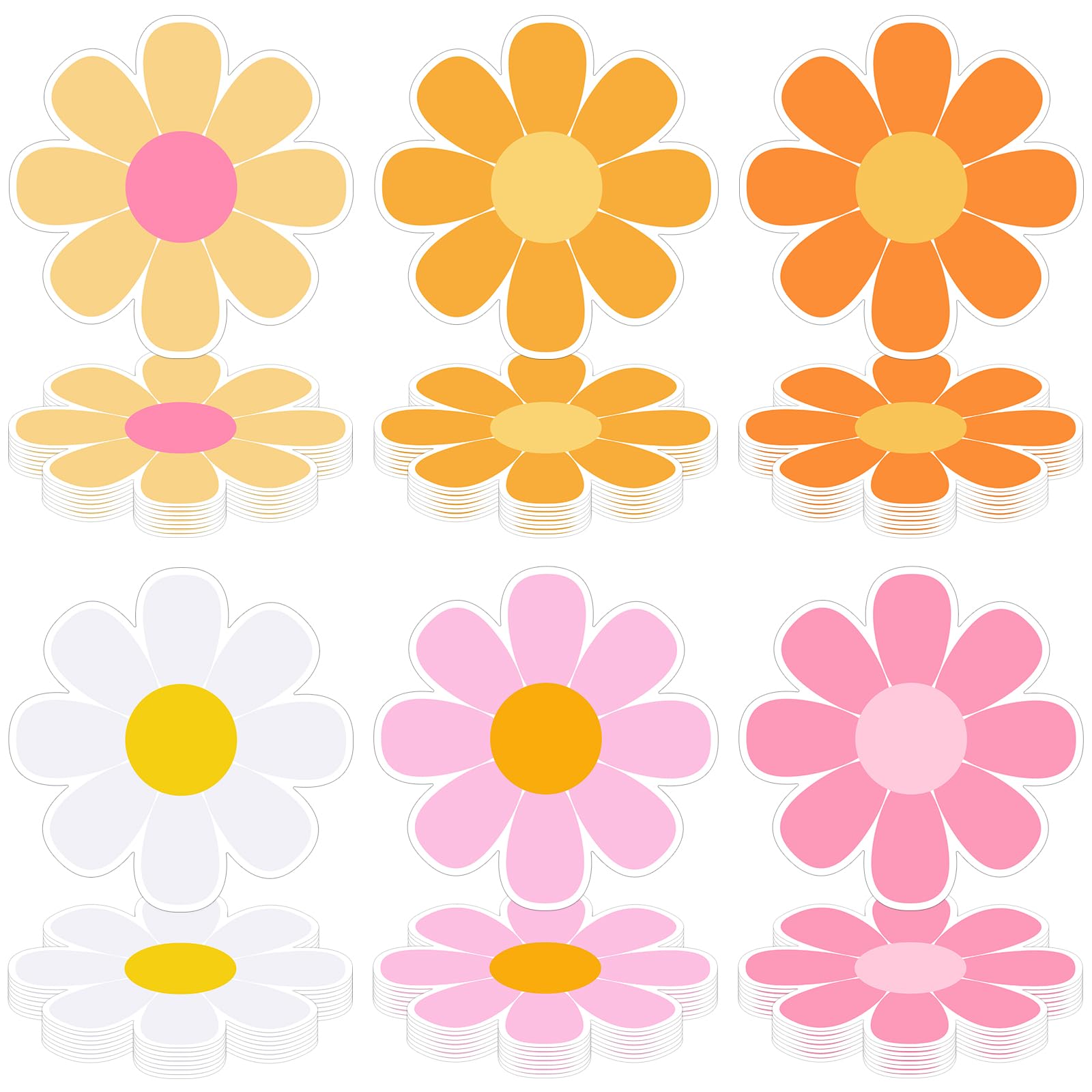Watersay 48 manteles individuales desechables de papel con margaritas de 13 pulgadas, decoración de fiesta de flores, manteles individuales de primavera, verano, decoración de mesa para boda, novia,