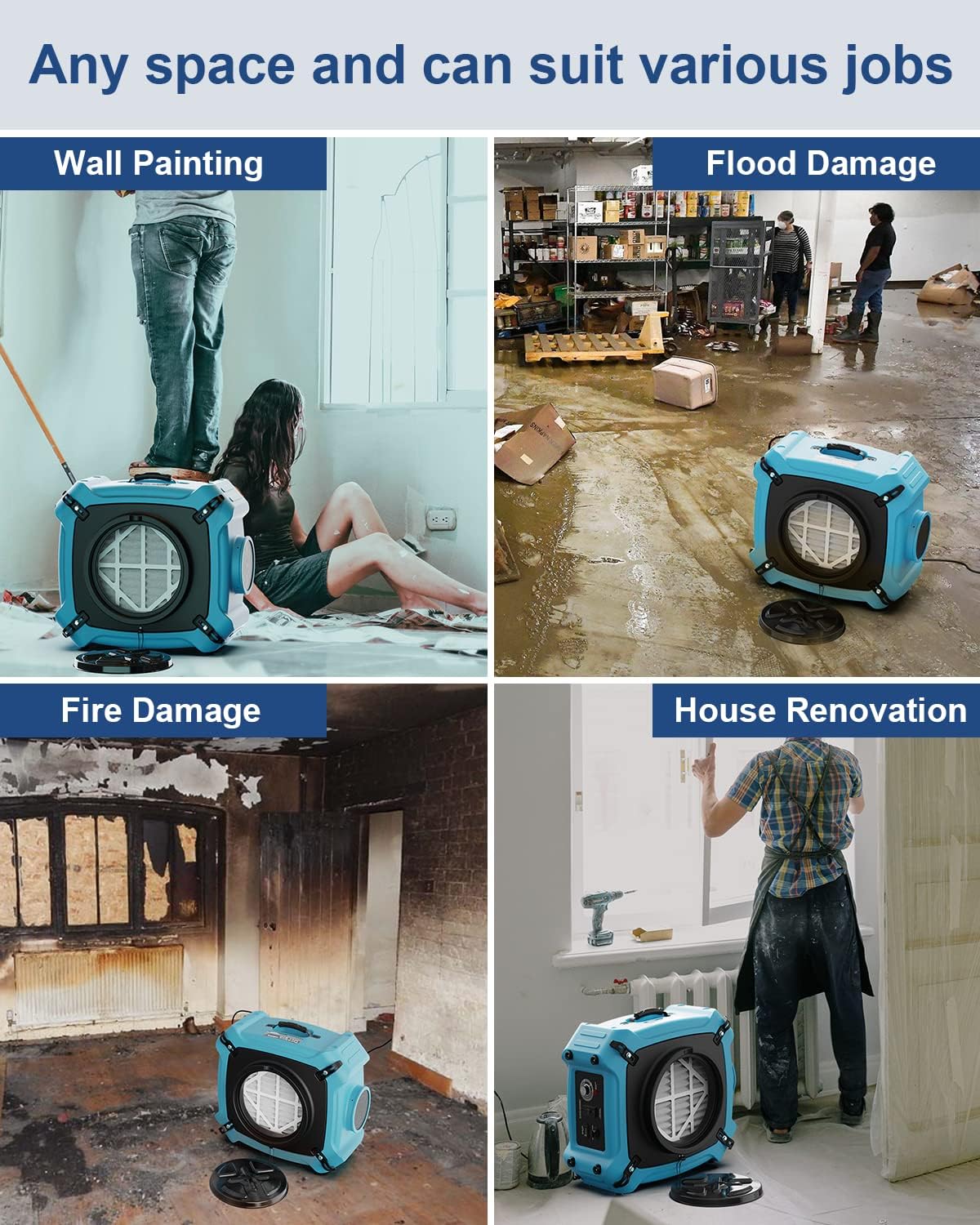 ALORAIR PureAiro HEPA Max 870 Air Scrubber 3-Stage Filtration,Negative Machine Air Scrubber | Professional Water Damage Restoration for Air Cleaner | up to 550 CFM - Image 6