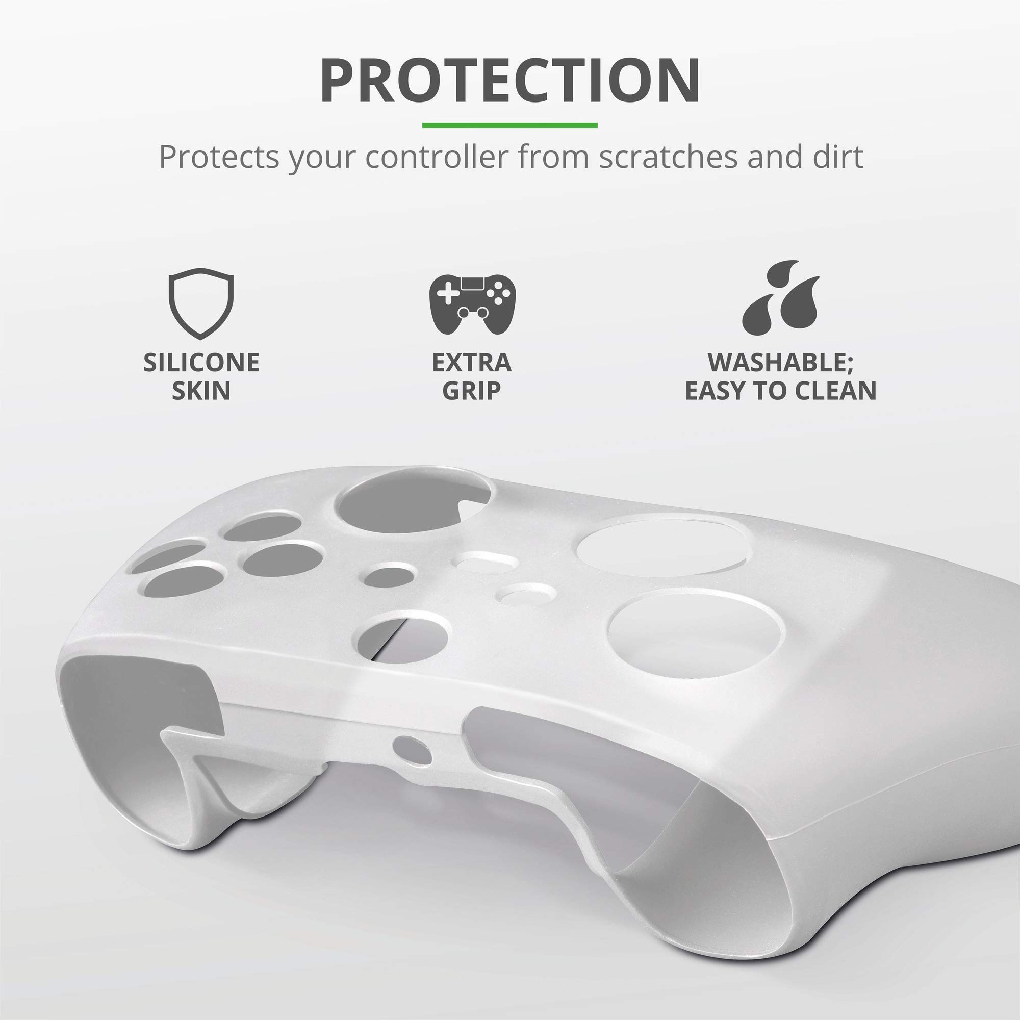 Trust Gaming GXT 749 Cover Skin per Xbox Series X Controller, Custodia Antiscivolo per Xbox Controller, Silicone Gomma Protettiva Joystick Case Accessori Xbox Series S - Transparente
