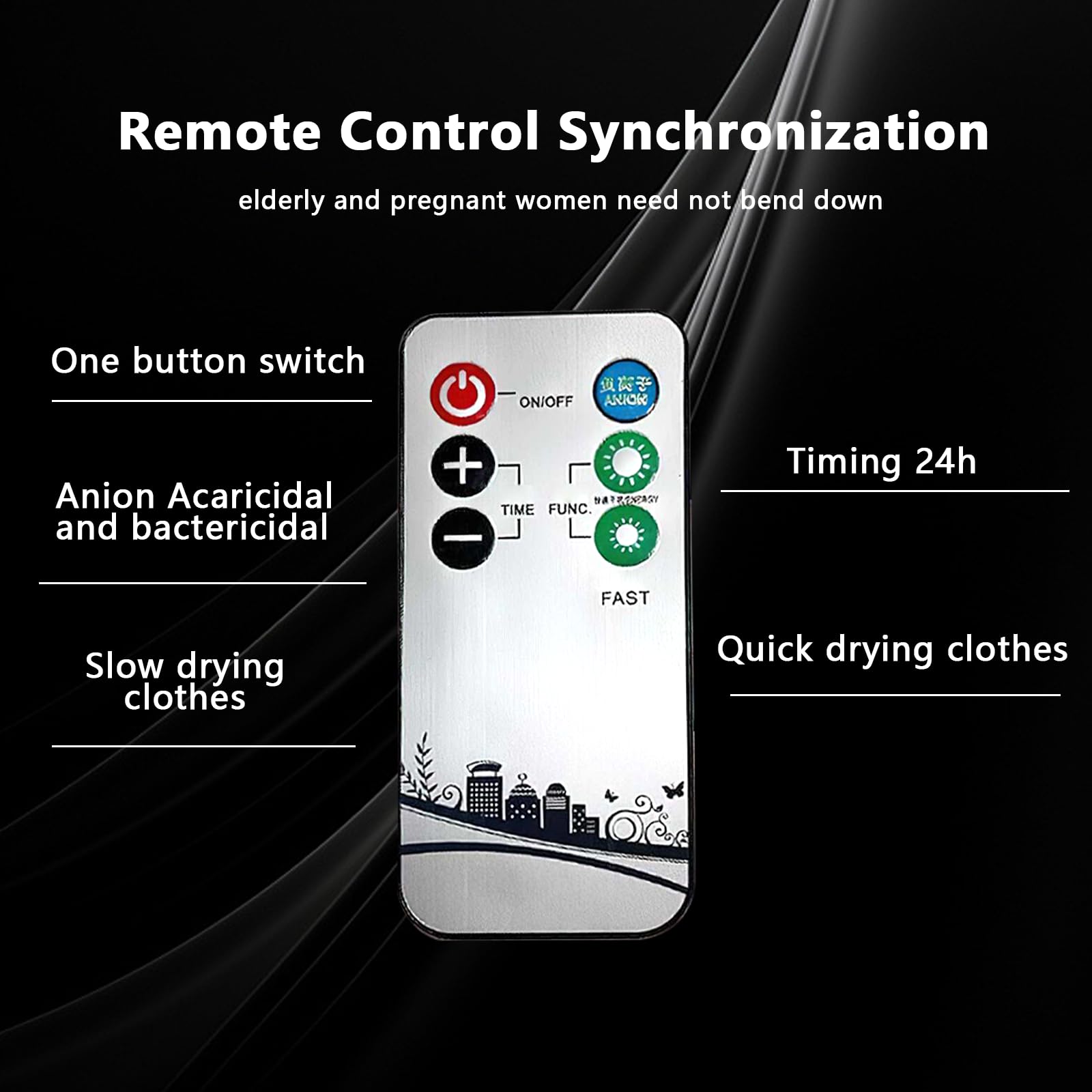 Secador eléctrico portátil, 2200 W, secadora de ropa con mando a distancia, sincronización de cuatro velocidades (60/120/180/240 min), secador de ropa mudo para casa, lavandería, apartamento