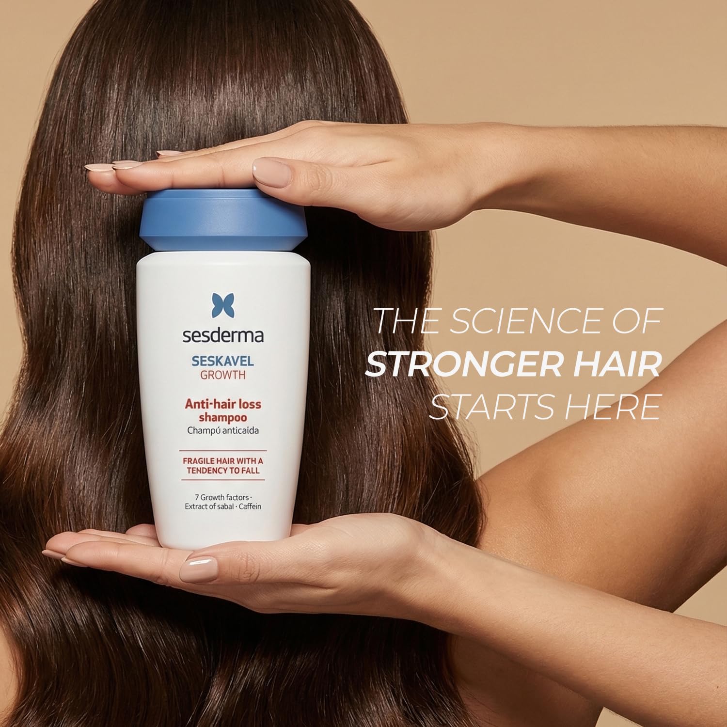 Sesderma SESKAVEL Anti-hair loss shampoo 8.45 fl. Oz | Formula with Growth Factors | Hair Treatment with Extract of Sabal & Caffeine | Fragile Hair